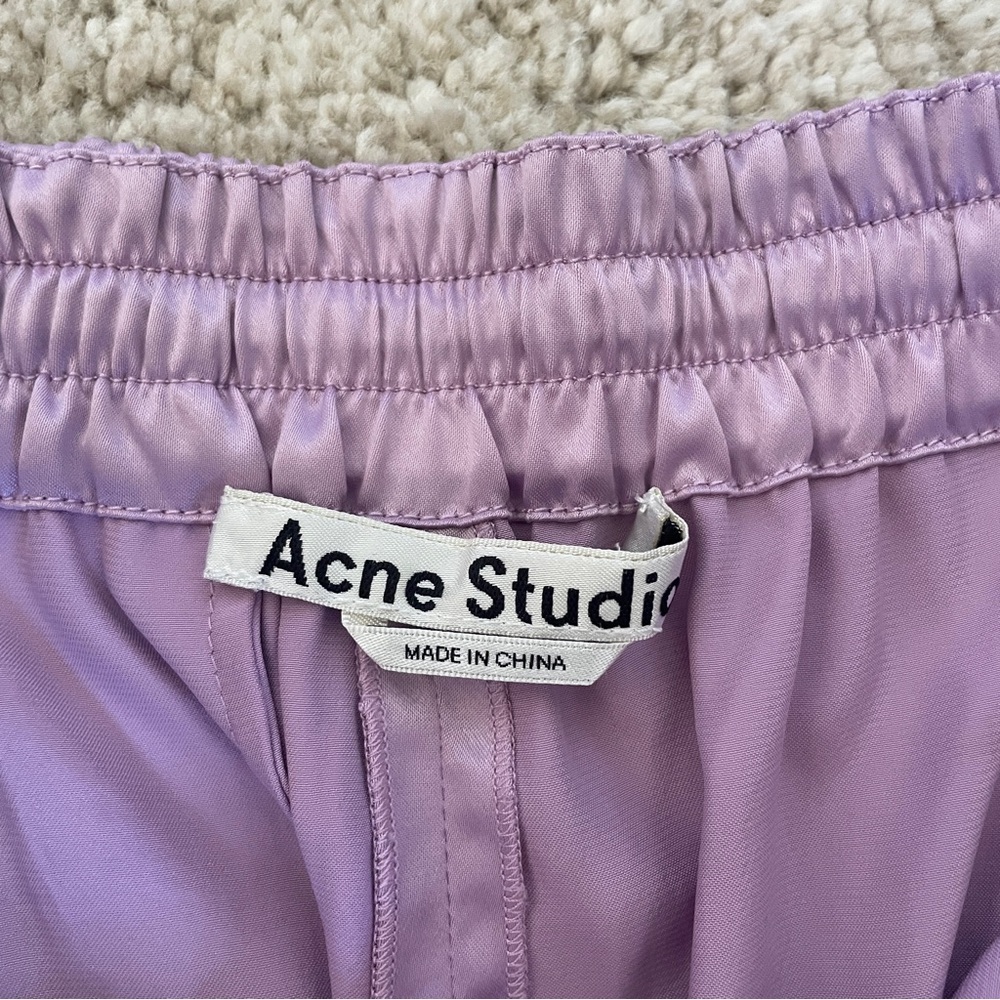 Acne Studios lavender satin shorts size 40 - Picture 2 of 5